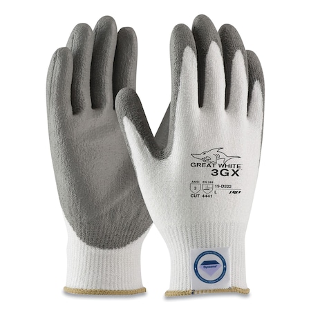 Pip Great White 3GX Seamless Knit Dyneema Diamond Blended Gloves, X-Large, White/Gray, PR 19-D322/XL
